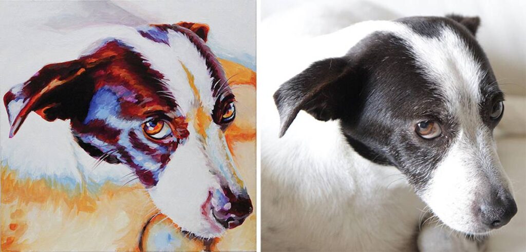 Ritratto artistico cane Gilla Dimer
